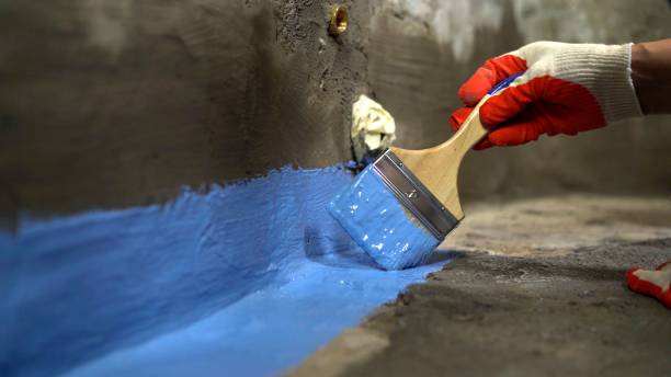 Commercial Waterproofing project at a Huntington, NY business property by SJ Waterproofing Pros